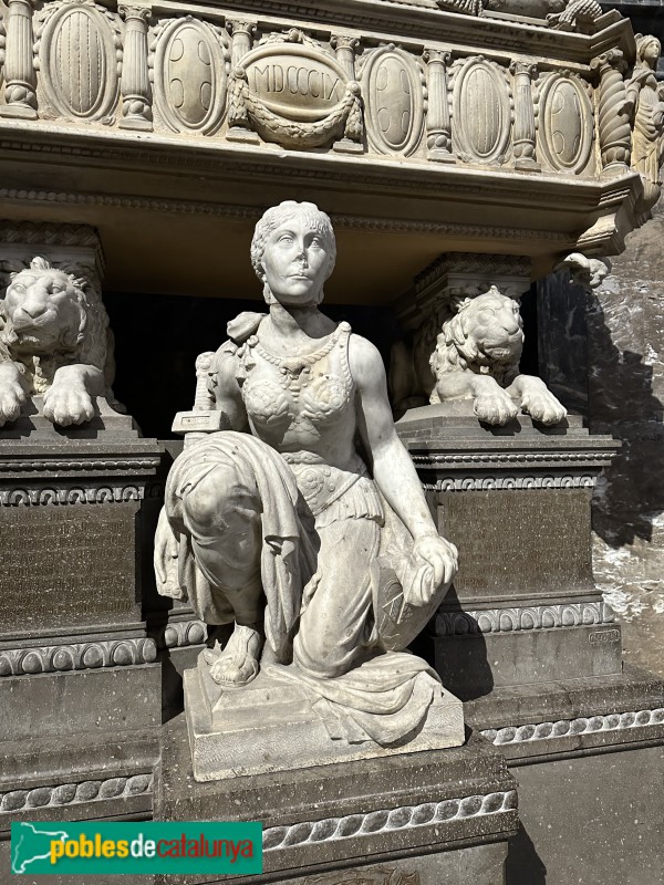 Girona - Església de Sant Feliu. Monument a les Heroïnes de Santa Bàrbara