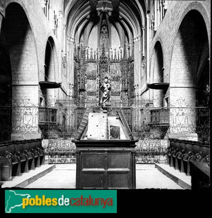 Girona - Església de Sant Feliu. Retaule Major (Foto: <i>Carles Fargas -Arxiu Fotogràfic Centre Excursionista de Catalunya-</i>, 1920-36) Girona - Església de Sant Feliu. Retaule Major