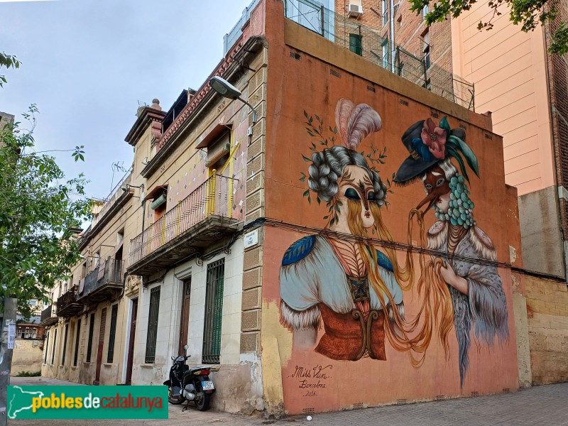 Barcelona - Mural al Passatge Boné (Foto: Sergi Suárez, 2024) Barcelona - Mural al Passatge Boné