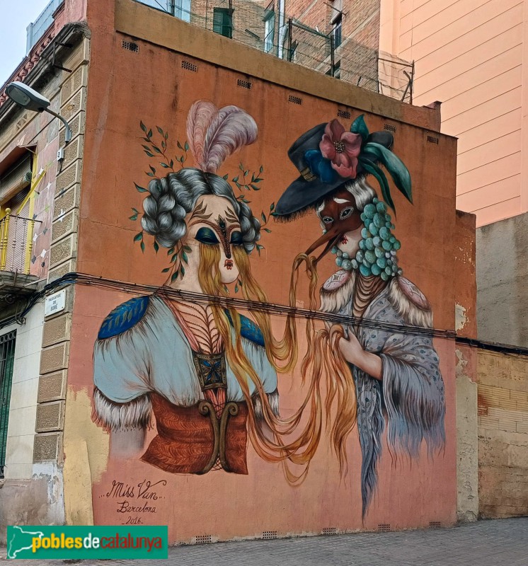Barcelona - Mural al Passatge Boné (Foto: Sergi Suárez, 2024) Barcelona - Mural al Passatge Boné