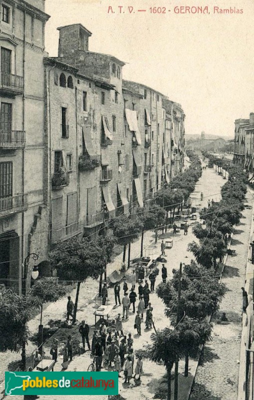 Girona - Rambla de la Llibertat. Postal antiga Girona - Rambla de la Llibertat. Postal antiga