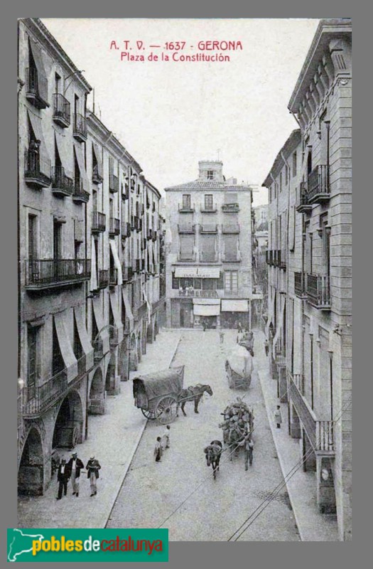 Girona - Plaça del Vi. Postal antiga Girona - Plaça del Vi. Postal antiga