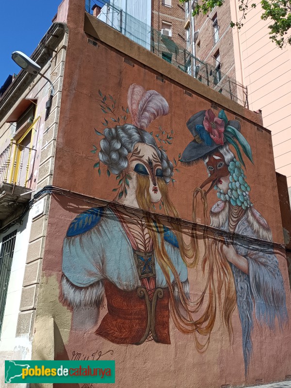Barcelona - Mural al Passatge Boné (Foto: Anna Corcoll, 2024) Barcelona - Mural al Passatge Boné