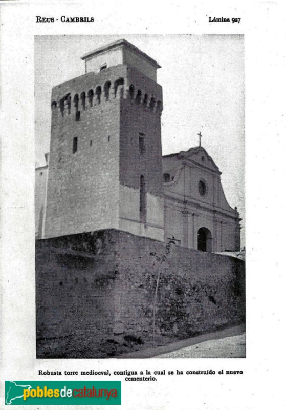 Cambrils - Torre de l'Ermita. Làmina antiga Cambrils - Torre de l'Ermita. Làmina antiga