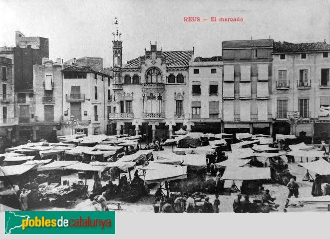 Reus - Plaça del Mercadal. Postal antiga Reus - Plaça del Mercadal. Postal antiga