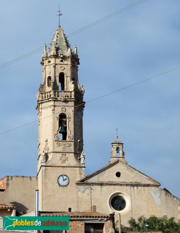 Maspujols - Església de Santa Maria Assumpta. Campanar (Foto: Albert Esteves, 2024) Maspujols - Església de Santa Maria Assumpta. Campanar