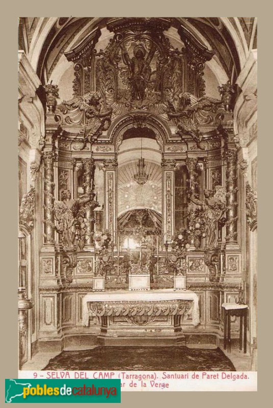 la Selva del Camp- Ermita de Paretdelgada. Retaule destruït. Postal antiga