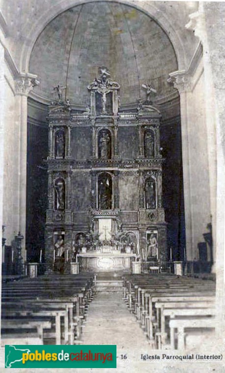 Sant Andreu de Llavaneres - Església de Sant Andreu. Retaule major. Postal antiga Sant Andreu de Llavaneres - Església de Sant Andreu. Retaule major. Postal antiga