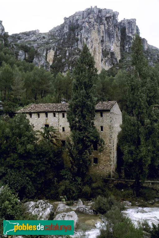 Vilaverd - Molí de la Font Gran (Foto: <i>Camil José Guiu -Arxiu Fotogràfic Centre Excursionista de Catalunya-</i>Esteves, 1971) Vilaverd - Molí de la Font Gran