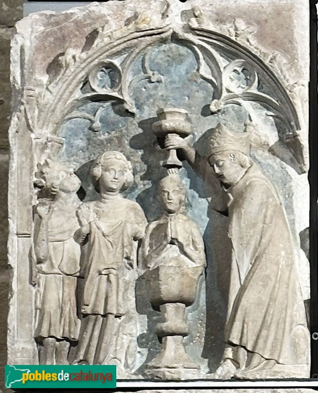 Lleida - Església de Sant Llorenç. Retaule de Santa Úrsula. bateix del seu promès