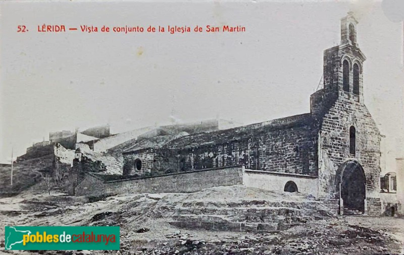 Lleida - Església de Sant Martí. Postal antiga Lleida - Església de Sant Martí. Postal antiga