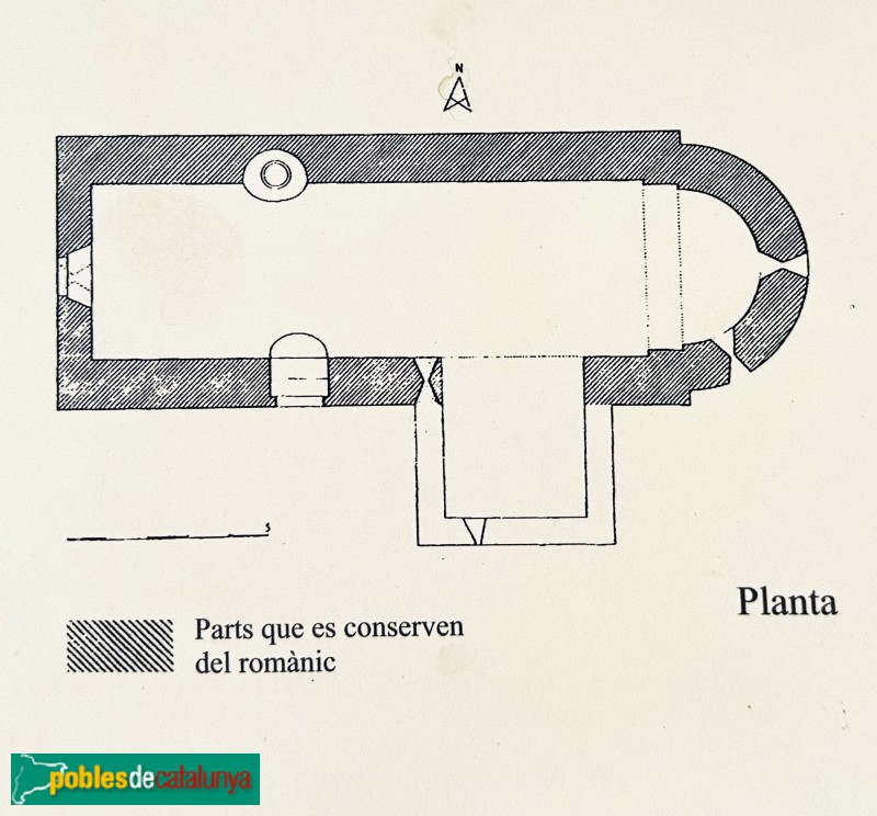 Bellver de Cerdanya - Església de Sant Serni de Coborriu. Planta (cartell in situ)