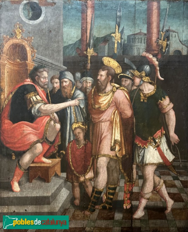 Lloret de Mar - Retaule renaixentista. Sant Romà davant del governador (Foto: Albert Esteves, 2025) Lloret de Mar - Retaule renaixentista. Sant Romà davant del governador