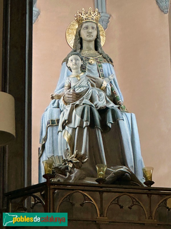 Lloret de Mar - Església de Sant Romà. Imatge de la M.D. de Loreto,  d'Enric Monjo,1943