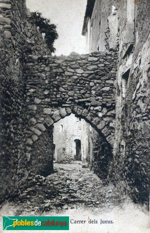 Montblanc - Carrer dels Jueus. Postal antiga