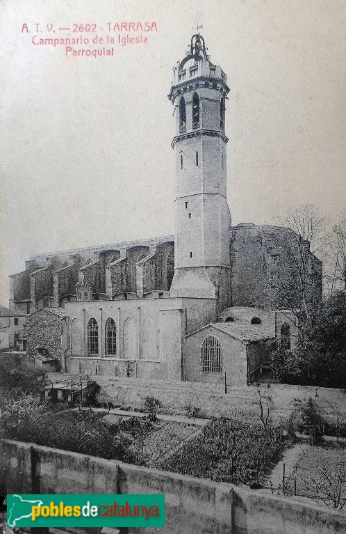 Terrassa - Basílica del Sant Esperit. Postal antiga