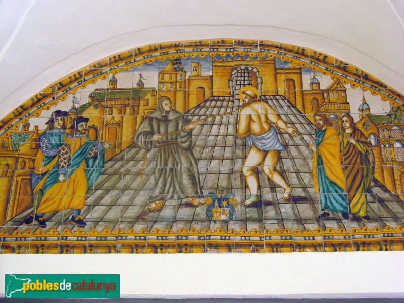 Terrassa - Plafons ceràmics del claustre de Sant Francesc (Foto: Albert Esteves, 2010) Terrassa - Plafons ceràmics del claustre de Sant Francesc