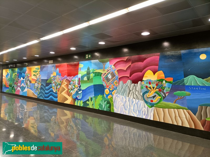 Barcelona - Mural <i>Els colors de l'agarïment</i>