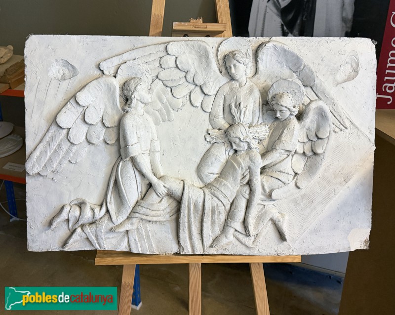 Montoliu de Lleida - Espai Jaume Gort. Làpida funerària (guix)