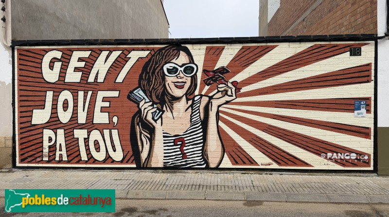 Torrefarrera - Mural <i>Refranys il·lustrats</i> (Pango i CO, 2022) (Foto: Albert Esteves, 2025) Torrefarrera - Mural <i>Refranys il·lustrats</i> (Pango i CO, 2022)