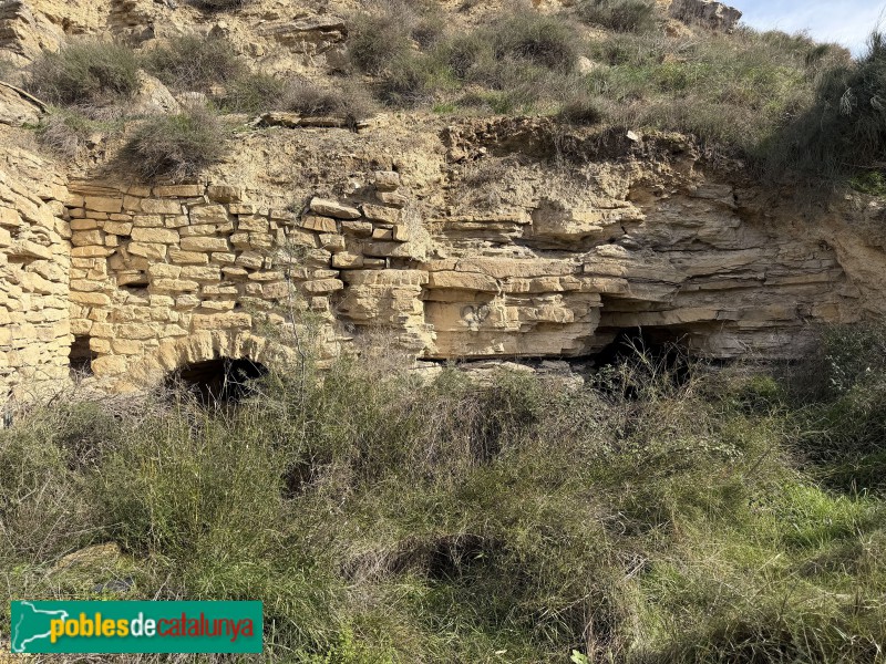 La Granja d'Escarp - Fàbrica de ciment. Entrada al túnel del ferrocarril i galeria de la mina