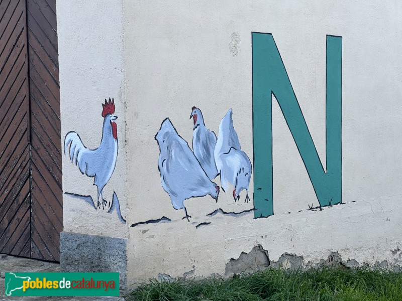 L'Esquirol - Mural <i>Lletres vives del poble</i>