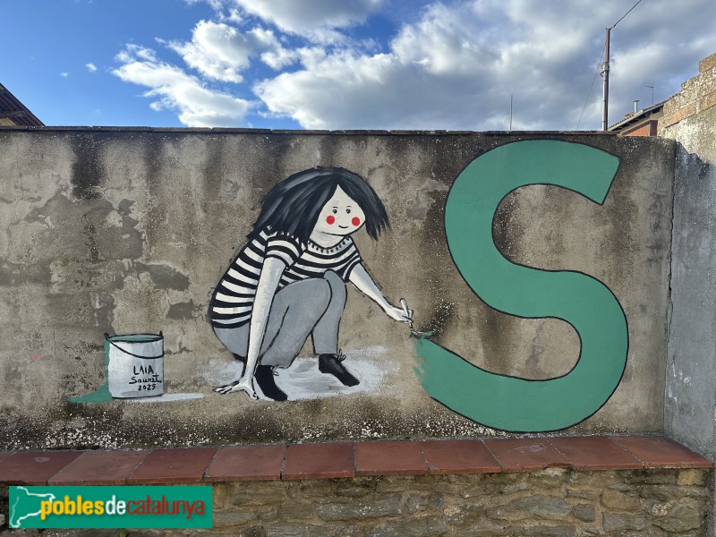 L'Esquirol - Mural <i>Lletres vives del poble</i>