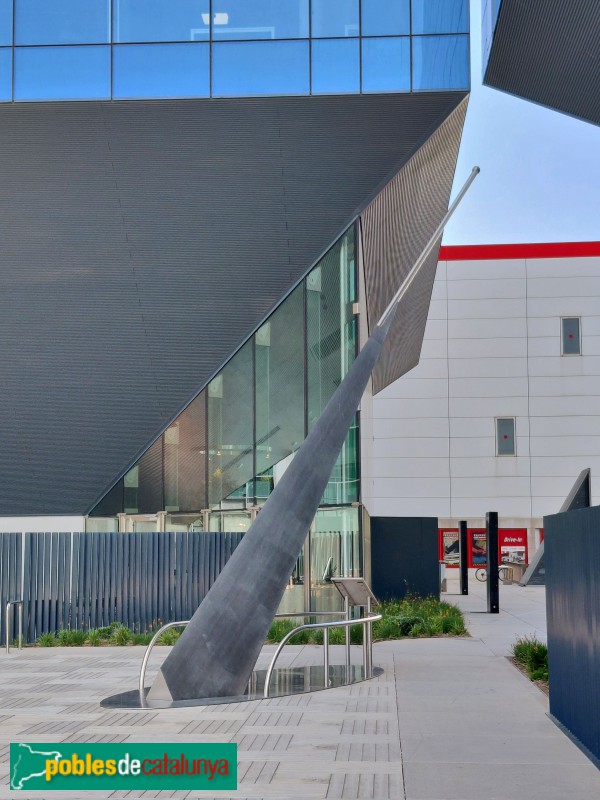 Barcelona - Porta Firal Torre Auditori i torres Llevant i Ponent. Gnòmon