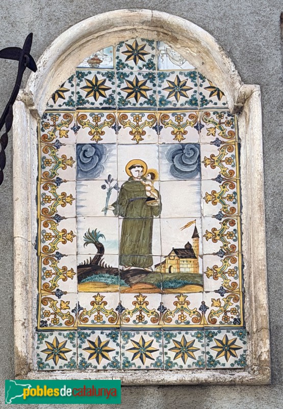 Taradell - Plafó ceràmic de Sant Antoni de Pàdua (segle XVIII) (Foto: Albert Esteves, 2026) Taradell - Plafó ceràmic de Sant Antoni de Pàdua (segle XVIII)