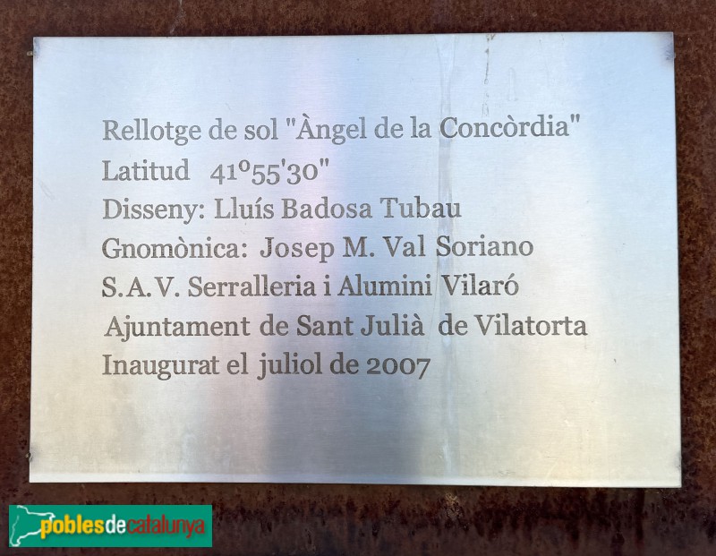 Sant Julià de Vilatorta - Rellotge de sol Àngel de la Concòrdia (Foto: Albert Esteves, 2026) Sant Julià de Vilatorta - Rellotge de sol Àngel de la Concòrdia