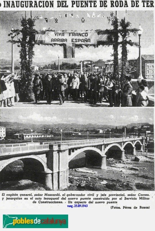 Roda de Ter - Pont Nou. Article a La Vanguardia, 25-09-1943