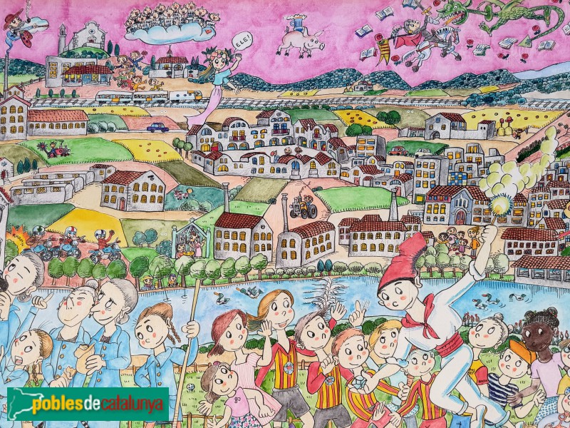 Manlleu - Mural <i>Els Rentants</i>