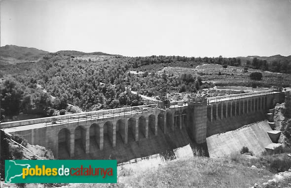 Els Guiamets - Pantà dels Guiamets. Postal antiga
