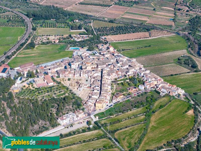 Capçanes - Panoràmica amb el carrer Major en primer pla