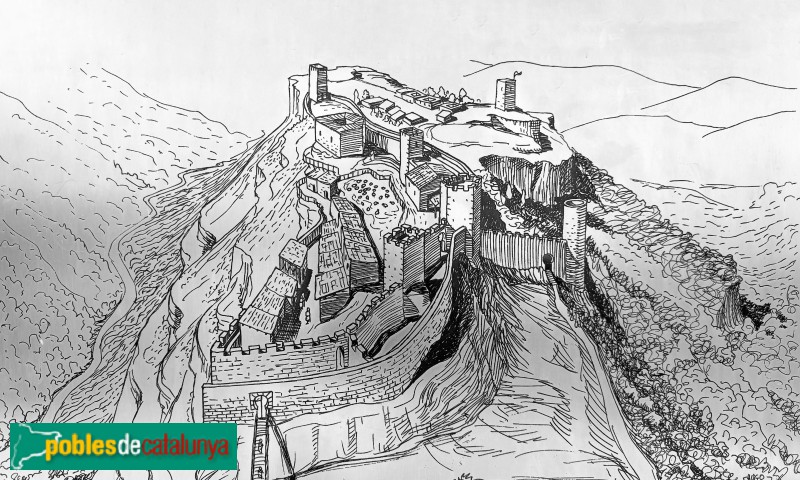Cornudella de Montsant - Castell de Siurana. Reconstrucció hipotètica, <i>cartell in situ</i> Cornudella de Montsant - Castell de Siurana. Reconstrucció hipotètica, <i>cartell in situ</i>