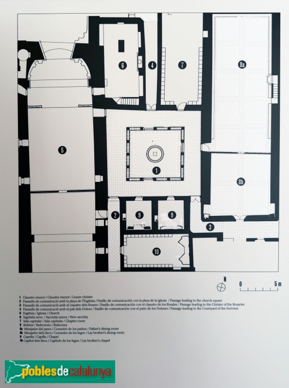 Cartoixa d'Escaladei - Claustre menor. Planta, <i>cartell in situ</i> (Foto: Albert Esteves, 2026) Cartoixa d'Escaladei - Claustre menor. Planta, <i>cartell in situ</i>