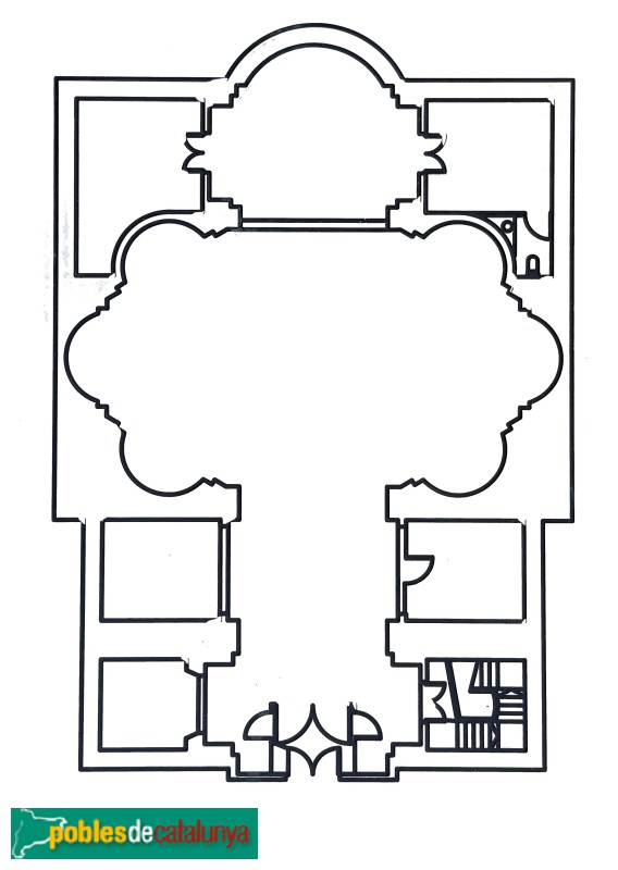 Pradell de la Teixeta - Església de Santa Maria Magdalena. Planta