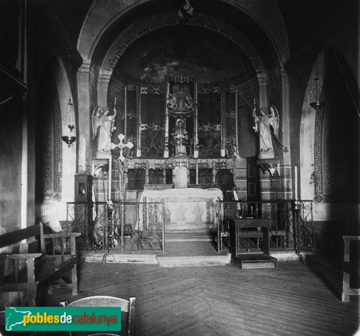 Guils de Cerdanya - Església de Sant Vicenç de Saneja (Foto: <i>Eduard Royo -Arxiu Fotogràfic Centre Excursionista de Catalunya</i>, 1890-1920) Guils de Cerdanya - Església de Sant Vicenç de Saneja