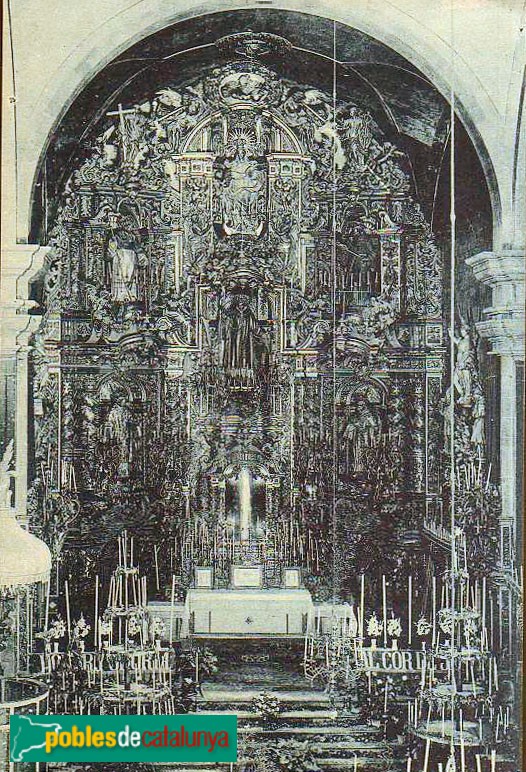 Retaule de Sant Pere de Torelló (desaparegut). Postal antiga