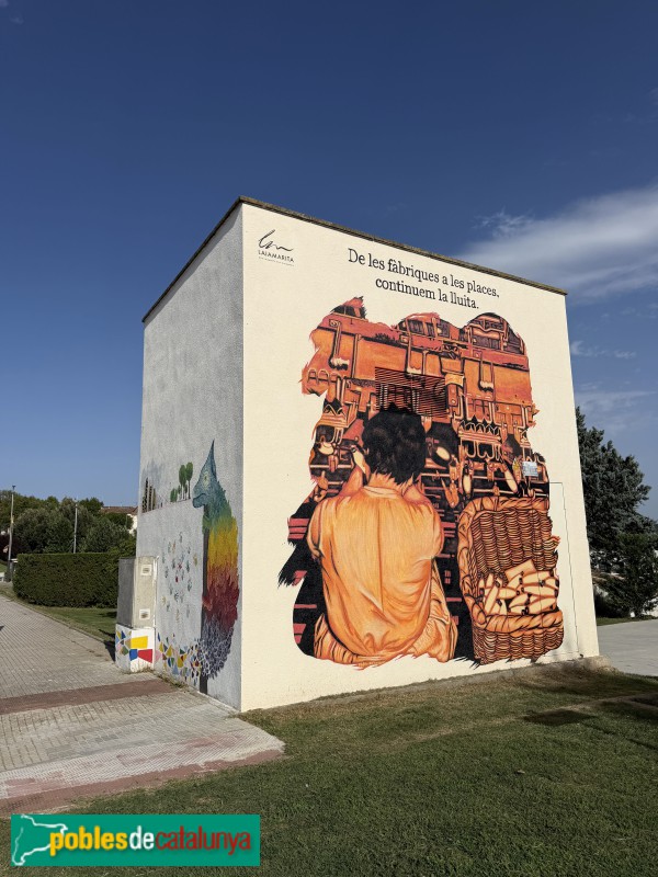 Sant Vicenç de Torelló - Mural <i>La lluita del fil</i>