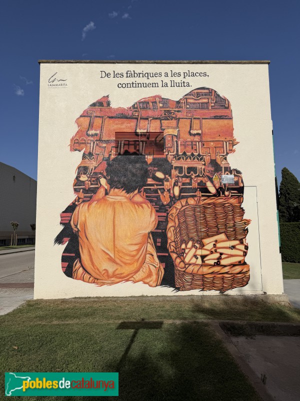 Sant Vicenç de Torelló - Mural <i>La lluita del fil</i>