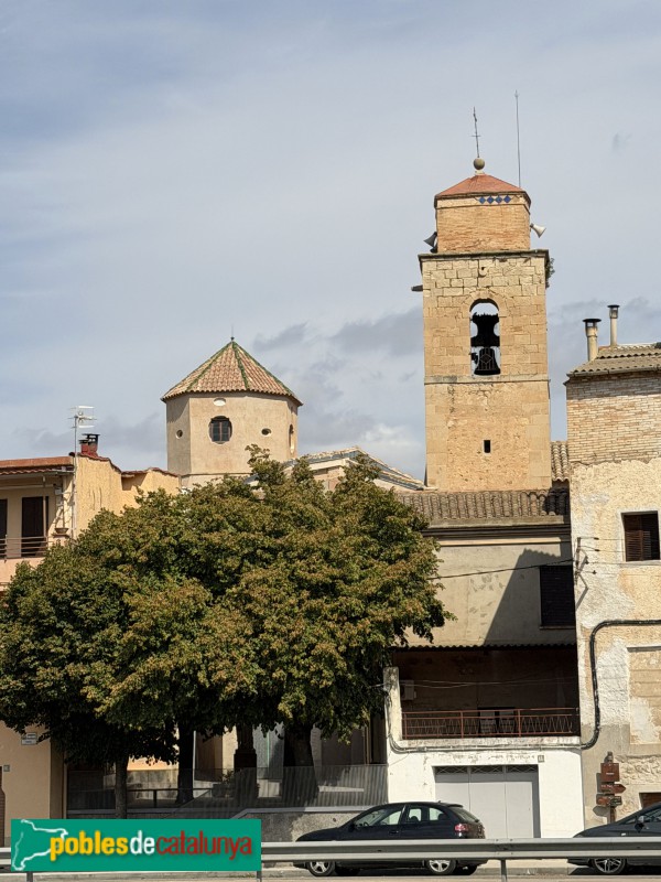 Vinebre - Cimbori de Ca Don Joan i campanar de l'església